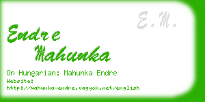 endre mahunka business card